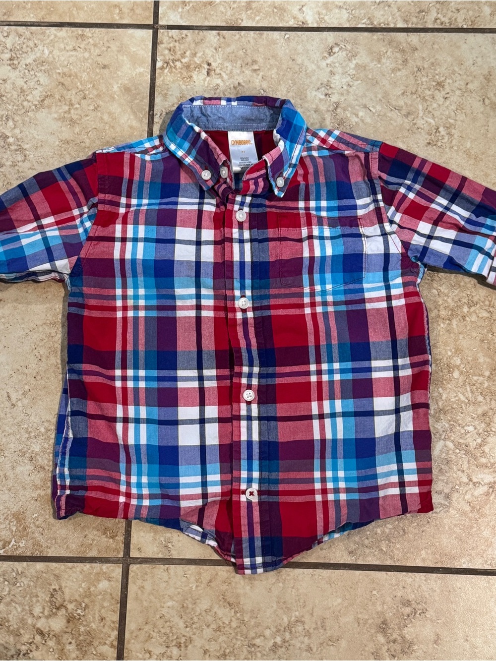 Gymboree Red & Blue Plaid Button-Down Shirt